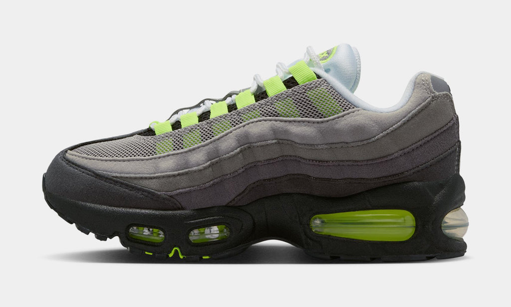 Air Max 95 Big Bubble Neon Grade School Running Shoes (Black/Neon Yellow/Anthracite/Light Graphite) - sneakers - view 3